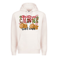 Pale Pink christmas calories dont count Premium Hoodie - CowhideDigitalArt