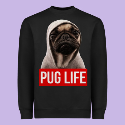 Pug Life Heavyweight Sweatshirt Designed By Artisfamous