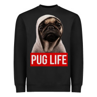Black pug life Heavyweight Sweatshirt - artisFamous