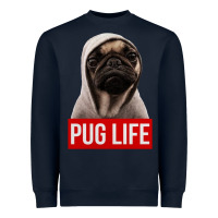 Navy pug life Heavyweight Sweatshirt - artisFamous