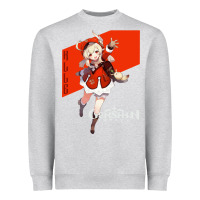 Heather Grey Genshin Impact Klee Heavyweight Sweatshirt - artisFamous