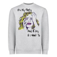 Heather Grey It's My Party And I'll Cry If I Want To happy christmas Heavyweight Sweatshirt - artisFamous