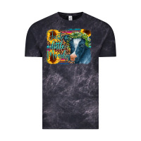 Cloud Black Cow Serape Just a Little Moody Vintage Tee - CowCowDesign