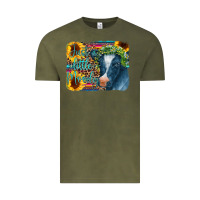 Vintage Olive Cow Serape Just a Little Moody Vintage Tee - CowCowDesign