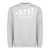 Heather Grey alien evolution Heavyweight Sweatshirt - artisFamous