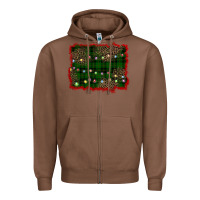 Chestnut christmas green plaid background Zipper Hoodie - BarkalooDesign
