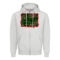 Dove Grey christmas green plaid background Zipper Hoodie - BarkalooDesign