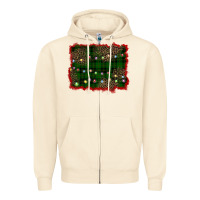 Sandshell christmas green plaid background Zipper Hoodie - BarkalooDesign