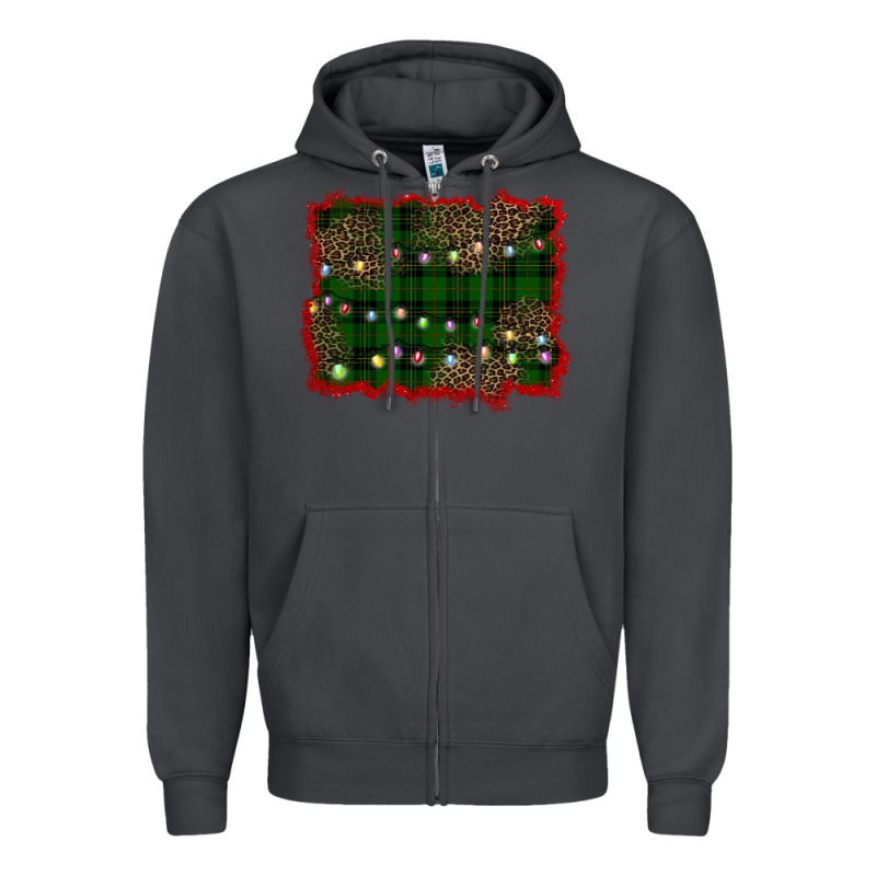 Christmas Green Plaid Background Zipper Hoodie by BarkalooDesign | Teevron