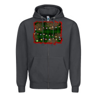 Smoke christmas green plaid background Zipper Hoodie - BarkalooDesign