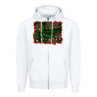 White christmas green plaid background Zipper Hoodie - BarkalooDesign