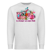 Oatmeal Heather western cancer  in october we wear pink coffee cups with ribbons Premium Sweatshirt - AdoDesignShop