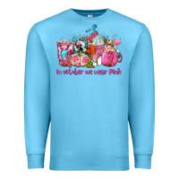Western Cancer  In October We Wear Pink Coffee Cups With Ribbons Premium Sweatshirt | Teevron