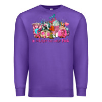 Purple western cancer  in october we wear pink coffee cups with ribbons Premium Sweatshirt - AdoDesignShop
