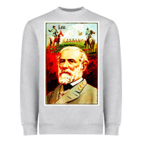 Heather Grey lee Confederate General Heavyweight Sweatshirt - artisFamous