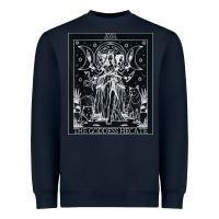 Navy hecate tarot card triple moon goddess witch wiccan pagan Heavyweight Sweatshirt - artisFamous