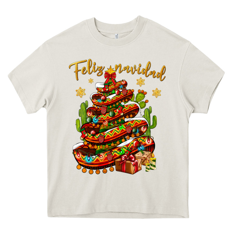 Christmas Feliz Navidad Heavy Core Tee by NancyCooperArtShop | Teevron