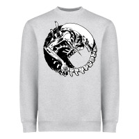 Heather Grey xenomorph Heavyweight Sweatshirt - artisFamous