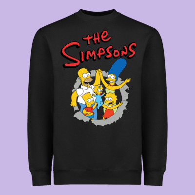 The Simpsons Funny Family Heavyweight Sweatshirt Designed By Artisfamous