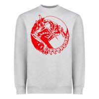 Heather Grey xenomorph Heavyweight Sweatshirt - artisFamous