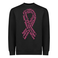 Black Pink Ribbon Heavyweight Sweatshirt - artisFamous