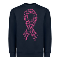 Navy Pink Ribbon Heavyweight Sweatshirt - artisFamous
