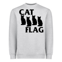 Heather Grey cat flag Heavyweight Sweatshirt - artisFamous