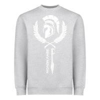 Heather Grey sparta krieger fitness   molon labe Heavyweight Sweatshirt - artisFamous
