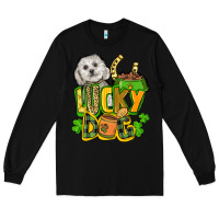 Black lucky dog St. Patrick's Long Sleeve Tee - FaDigitalArtStudio
