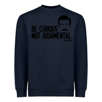 Navy be curious not judgemental Heavyweight Sweatshirt - artisFamous