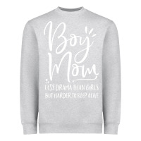 Heather Grey boy mom less drama than girls but harder to Heavyweight Sweatshirt - artisFamous