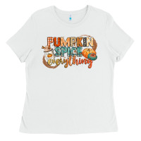 White pumpkin spice everything Ladies Tee - CowGirlArtShop