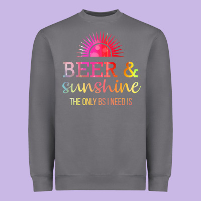 The Only Bs I Need Is Beer Sunshine Heavyweight Sweatshirt Designed By Artisfamous