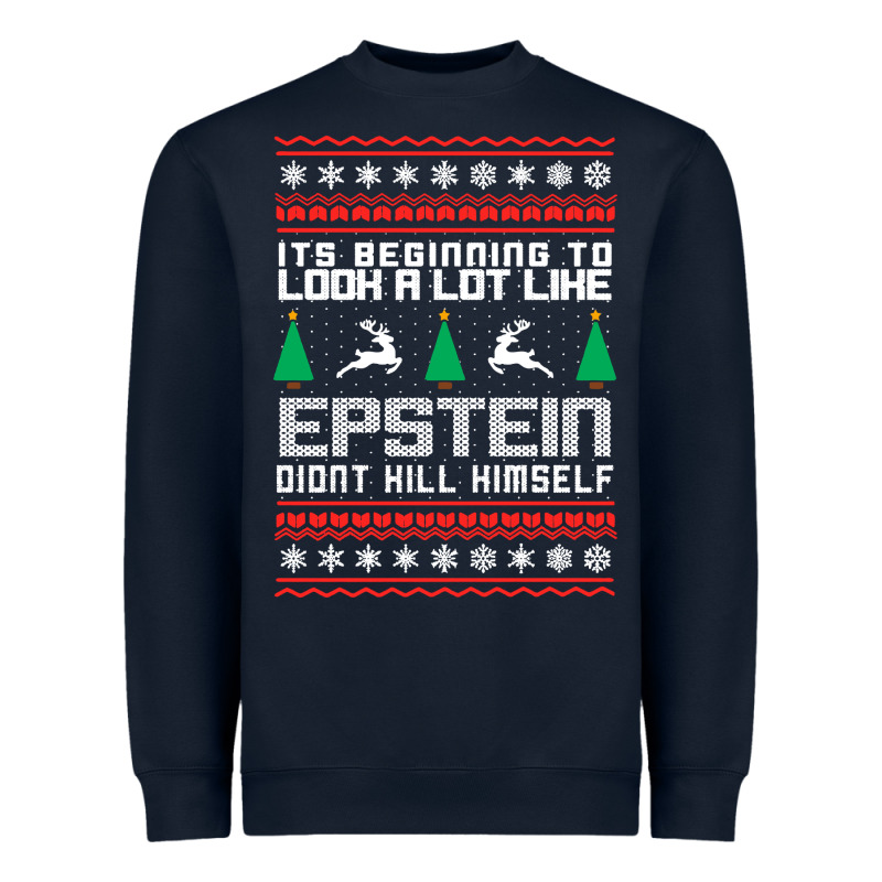 Epstein Didnt Kill Himself Christmas Heavyweight Sweatshirt by artisFamous | Teevron