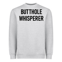 Heather Grey butthole whisperer Heavyweight Sweatshirt - artisFamous