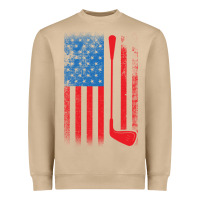 Mushroom Golf with USA Flag Heavyweight Sweatshirt - artisFamous