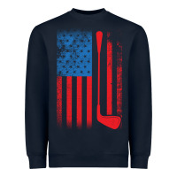 Navy Golf with USA Flag Heavyweight Sweatshirt - artisFamous