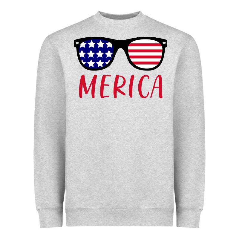 Merica Usa Flag Sunglasses 4th Of July Heavyweight Sweatshirt by artisFamous | Teevron