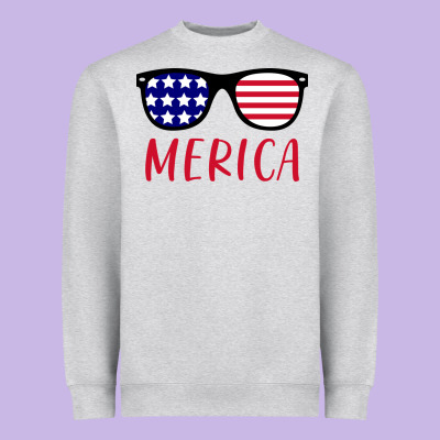 Merica Usa Flag Sunglasses 4th Of July Heavyweight Sweatshirt Designed By Artisfamous