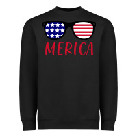 Black Merica Usa Flag Sunglasses 4th Of July Heavyweight Sweatshirt - artisFamous