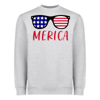 Merica Usa Flag Sunglasses 4th Of July Heavyweight Sweatshirt | Teevron