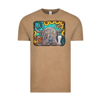 Vintage Coffee Cows Glitter Turquoise Leopard Sunflowers Vintage Tee - CowCowDesign