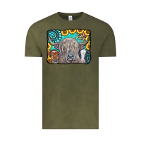 Vintage Olive Cows Glitter Turquoise Leopard Sunflowers Vintage Tee - CowCowDesign