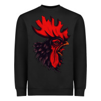 Black rooster Heavyweight Sweatshirt - artisFamous