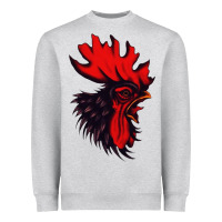 Heather Grey rooster Heavyweight Sweatshirt - artisFamous