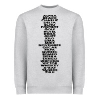 Heather Grey phonetic alphabet Heavyweight Sweatshirt - artisFamous