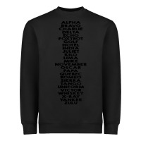 Black phonetic alphabet Heavyweight Sweatshirt - artisFamous