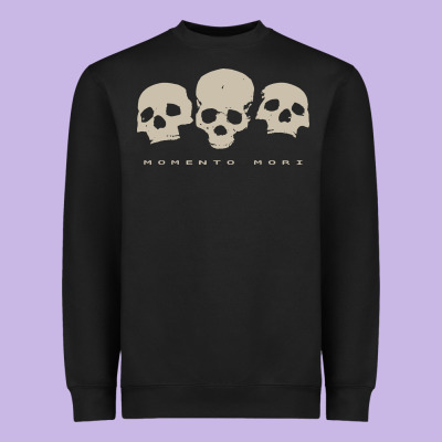 Memento Mori Three Skulls Heavyweight Sweatshirt Designed By Artisfamous