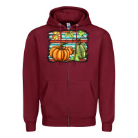 Burgundy fall pumpkin  background Zipper Hoodie - BarkalooDesign