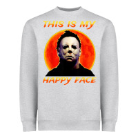 Heather Grey this is my happy face Heavyweight Sweatshirt - artisFamous
